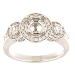 14K White Gold 0.7CTW Ladies Diamond Ring - REF-127W7H