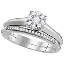 0.33 CTW Natural Diamond Bridal Engagement Ring 10K White Gold