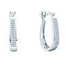 Image 1 : 0.14 CTW Natural Diamond Hoop Earrings 10K White Gold