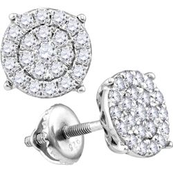 0.25 CTW Natural Diamond Cindy's Dream Cluster Earrings 10K White Gold