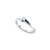 Image 1 : 0.09 CTW Natural Diamond Solitaire Fine Small Dainty Promise Ring 14K White Gold