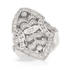 Genuine 1.16 TCW 14K White Gold Ladies Ring - REF-167W6H