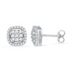 Image 1 : 0.5 CTW Natural Diamond Square Cluster Earrings 10K White Gold