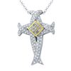 Image 1 : Genuine 1.46 TCW 18K Two Tone Gold Ladies Pendant - REF-211W2H