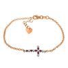 Image 1 : Genuine 0.24 ctw Ruby & Diamond Bracelet Jewelry 14KT Rose Gold - REF-57R6P