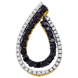 0.45 CTW Black Colored Diamond Teardrop Pendant 10K White Gold