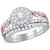 Image 1 : 1 CTW Natural Diamond EGL Bridal Engagement Ring 14K Multi-Tone Gold