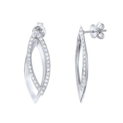 18K White Gold 0.67CTW Diamond Earring - REF-96Y3X