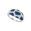 Image 1 : 0.4 CTW Blue Colored Diamond Band 10K White Gold