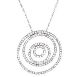 14K White Gold 1.18CTW Diamond Necklace - REF-105A2N