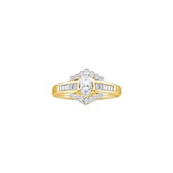 0.75 CTW Natural Marquise Diamond Solitaire Bridal Engagement Anniversary Ring 14K Yellow Gold