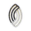 Image 1 : 0.5 CTW Black Colored Diamond Striped Oval-shape Pendant 10K Yellow Gold