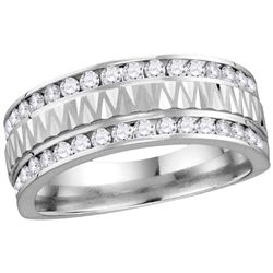 1 CTW Mens Natural Diamond Grecco Band 14K White Gold