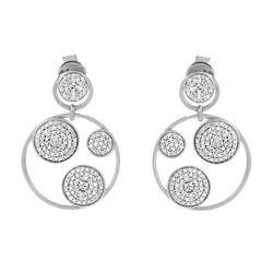 14K White Gold 1.09 CTW Diamond Earring - REF-94N7A