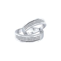 0.25 CTW His & Hers Natural Diamond Matching Bridal Band 10K White Gold