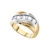 Image 1 : 1 CTW Channel-set Natural Diamond Mens Anniversary Band 14K Yellow Gold