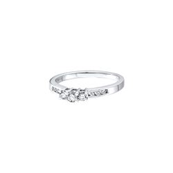 0.25 CTW 3-stone Natural Diamond Bridal Engagement Ring 14K White Gold