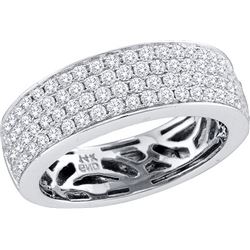 1 CTW Pave-set Natural Diamond Comfort-gallery 5mm Band 14K White Gold