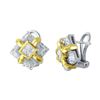 Image 1 : 0.61 CTW 18K Two Tone Gold Ladies Earring - REF-114X8Y