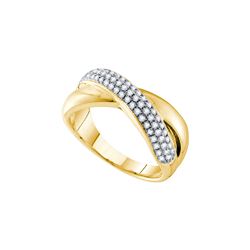 0.4 CTW Natural Diamond Braid Crossover Band 14K Yellow Gold