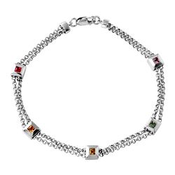 14K White Gold 0.46CTW Sapphire Bracelet - REF-53H3W