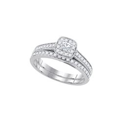 0.5 CTW Princess Natural Diamond Bridal Ring 14K White Gold