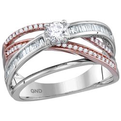 0.75 CTW Natural Diamond Solitaire Bridal Engagement Ring 14K White Gold