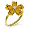 Image 1 : Genuine 2.22 ctw Citrine & Diamond Ring Jewelry 14KT Yellow Gold - REF-35Y9F