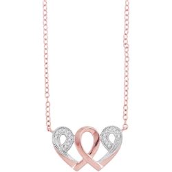 0.05 CTW Natural Diamond Interwoven Heart Infinity Love Pendant 10K Rose Gold