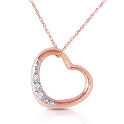 Genuine 0.03 ctw Diamond Anniversary Necklace Jewelry 14KT Rose Gold - REF-37R4P