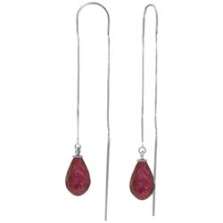 Genuine 6.6 ctw Ruby Earrings Jewelry 14KT White Gold - REF-20N8R