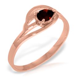 Genuine 0.30 CTW Garnet Ring Jewelry 14KT Rose Gold - REF-30X5M