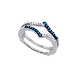 0.2 CTW Blue Colored Diamond Ring 10K White Gold