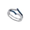 Image 1 : 0.2 CTW Blue Colored Diamond Ring 10K White Gold