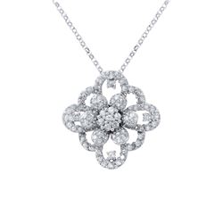 Genuine 1.6 TCW 14K White Gold Ladies Necklace - REF-139F2M