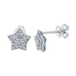 Genuine 0.11 TCW 14K White Gold Ladies Earring - REF-31M6F