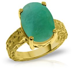 Genuine 6.5 ctw Emerald Ring Jewelry 14KT Yellow Gold - REF-175P3H