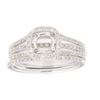 Image 1 : 14K White Gold 0.75CTW Diamond Wedding Ring Set - REF-99M2F