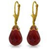 Image 1 : Genuine 29.6 ctw Ruby Earrings Jewelry 14KT Yellow Gold - REF-40V7W