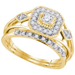 0.33 CTW Natural Diamond Bridal Engagement Ring 10K Yellow Gold