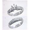 Image 1 : 14K White Gold 0.36CTW Diamond Wedding Ring Set - REF-128K2R