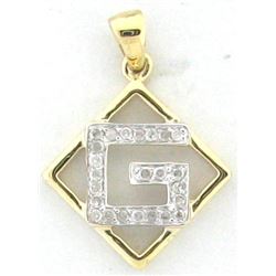 14K Yellow Gold 0.15CTW Diamond Pendant - REF-18X8Y