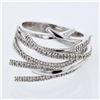 Image 1 : Prong-set Abstract Diamond Ring in 14K White Gold - REF-93M8F