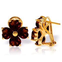 Genuine 6.5 ctw Garnet Earrings Jewelry 14KT Yellow Gold - REF-79Z7N