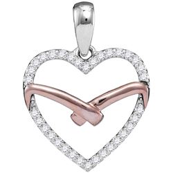 0.17 CTW Natural Diamond Heart Love Pendant 10K Multi-Tone Gold