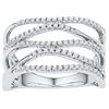 Image 1 : 0.4 CTW Natural Diamond Crossover Band 10K White Gold