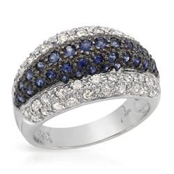 14KWhite Gold 2.11 CTW Sapphire & Diamond Ring - REF-129W7H