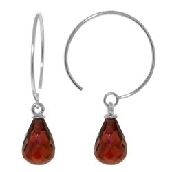 Genuine 1.35 ctw Garnet Earrings Jewelry 14KT White Gold - REF-13N3R