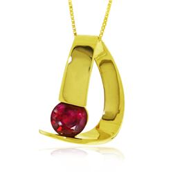 Genuine 1.50 ctw Ruby Necklace Jewelry 14KT Yellow Gold - REF-58M4T