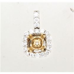 14K TwoTone Gold 0.18CTW SemiMount Slider w/Chain - REF-33F9M